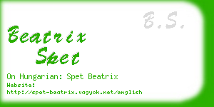 beatrix spet business card